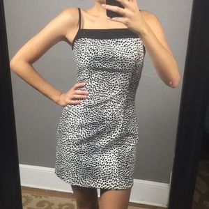 Fran Drescher Style Leopard Mini Dress